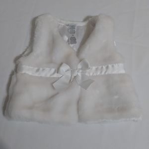 Little Me Baby Girl White Faux Fur Vest